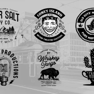 I will design a vintage or retro logo for your brand