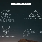 I will do modern line art text or badge logo design