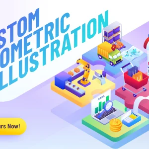 I will create amazing 3d isometric vector illustration design