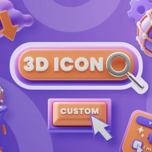 I will create custom 3d icon for interface platform