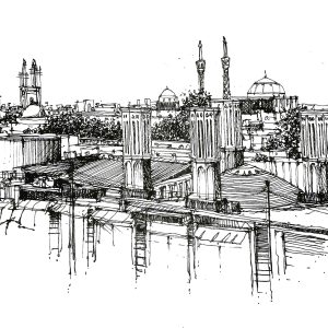 I will hand draw architecture and urban design sketches